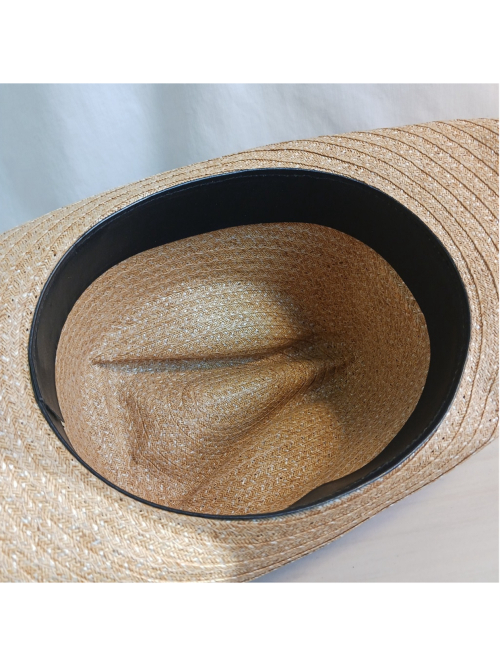 VTG Straw Cowboy Hat Small Pheasant Feathers - Picture 7 of 8